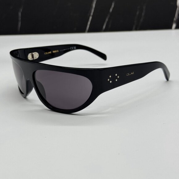 NEW CL40272I 01A CELINE SUNGLASSES SHINY BLACK UNISEX EYEWEAR CELINE - Picture 6 of 12